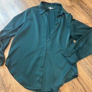 Woman’s silky button down Shirt